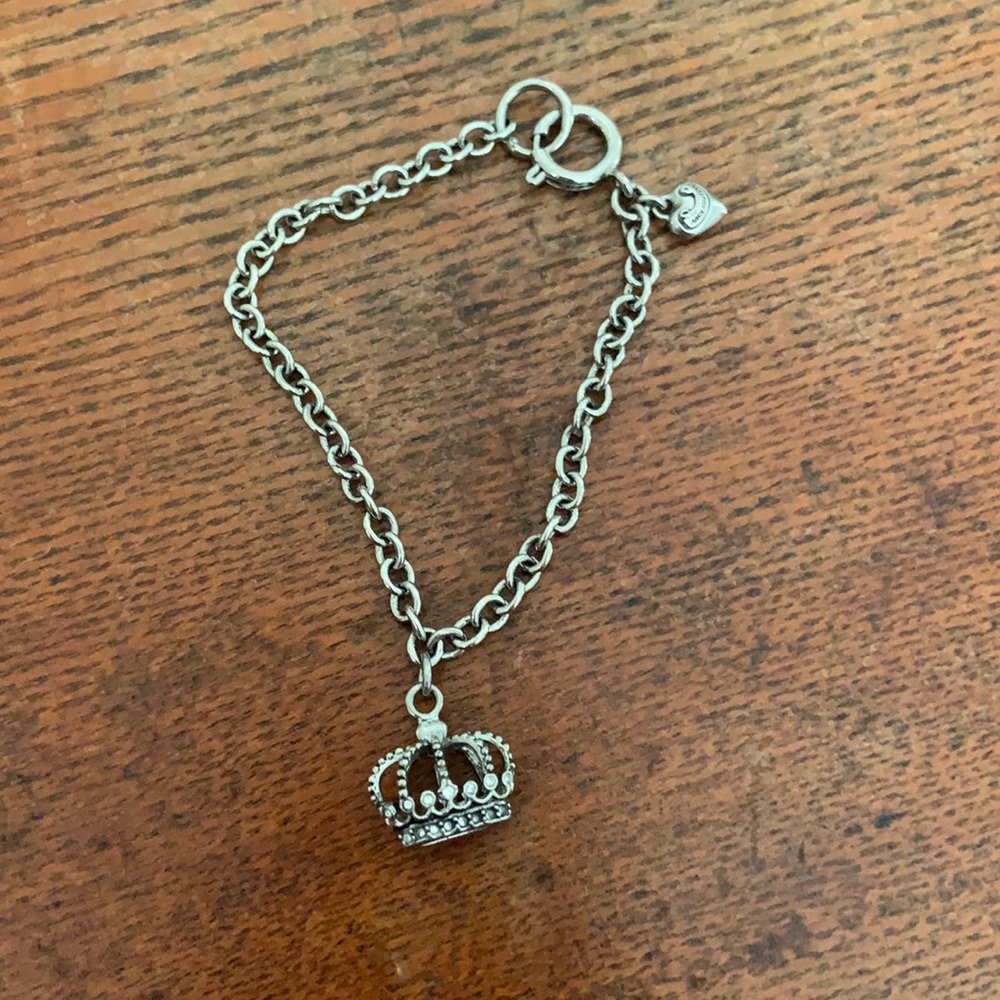 Juicy Coture silver crown charm bracelet